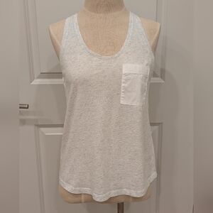 GAP Light Gray And White Tank with Pocket
